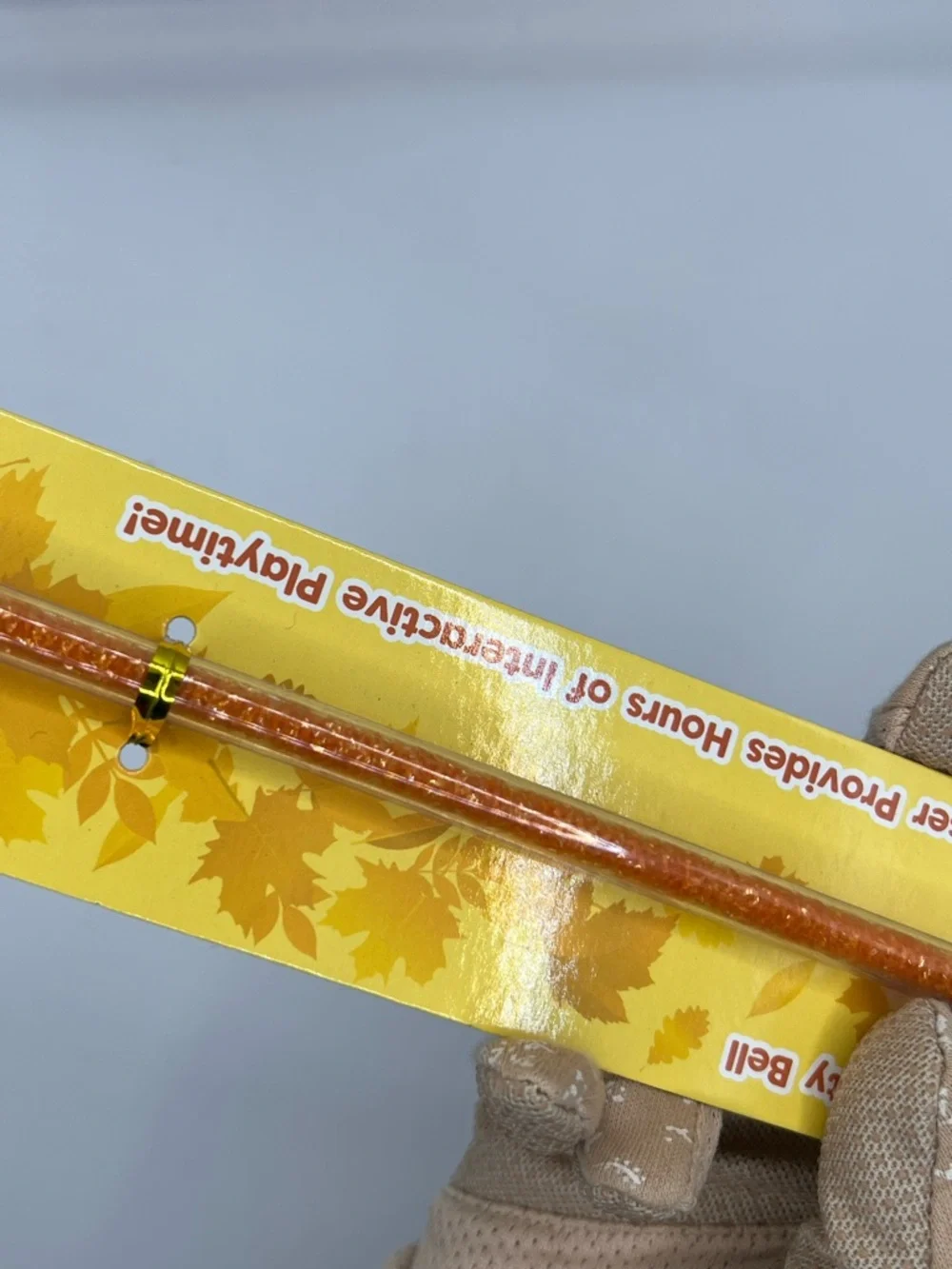 Fall Leaves fleece Cat Wand Toy - Orange